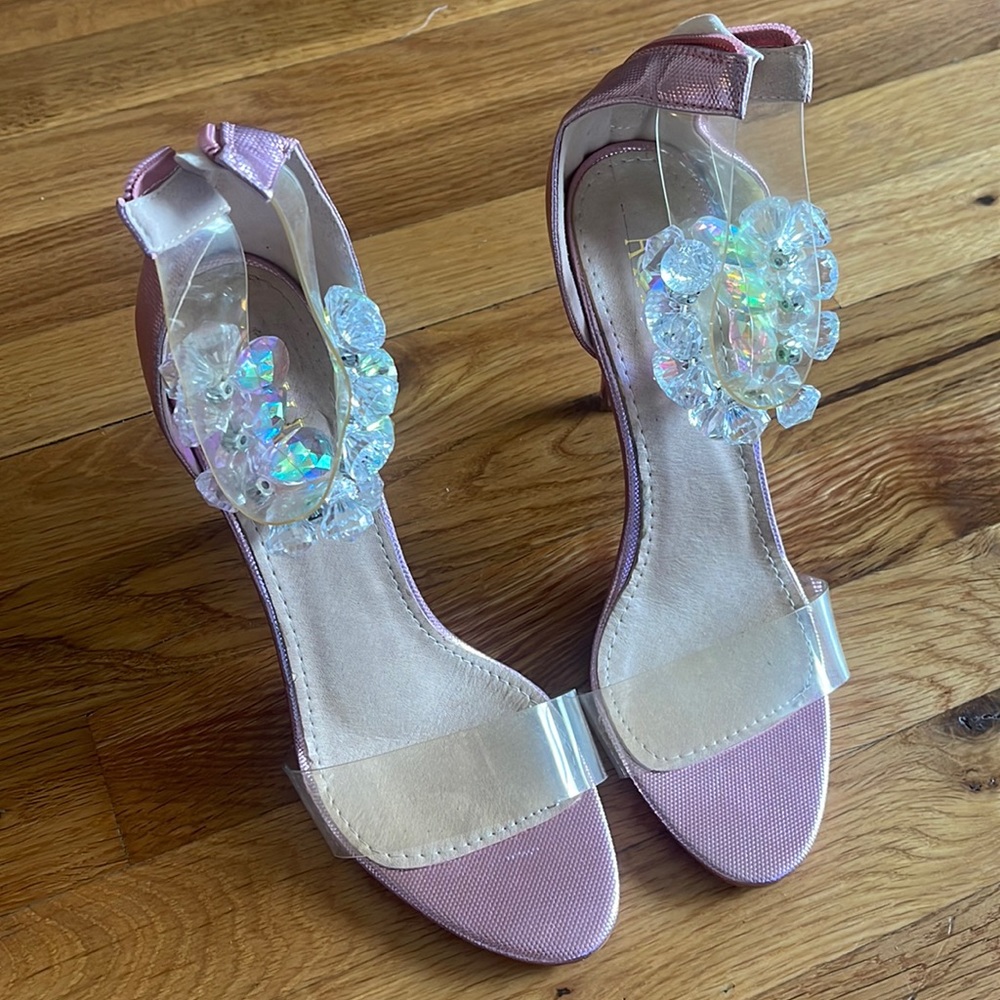 NEW heels with stones, pink, beautiful, size 9